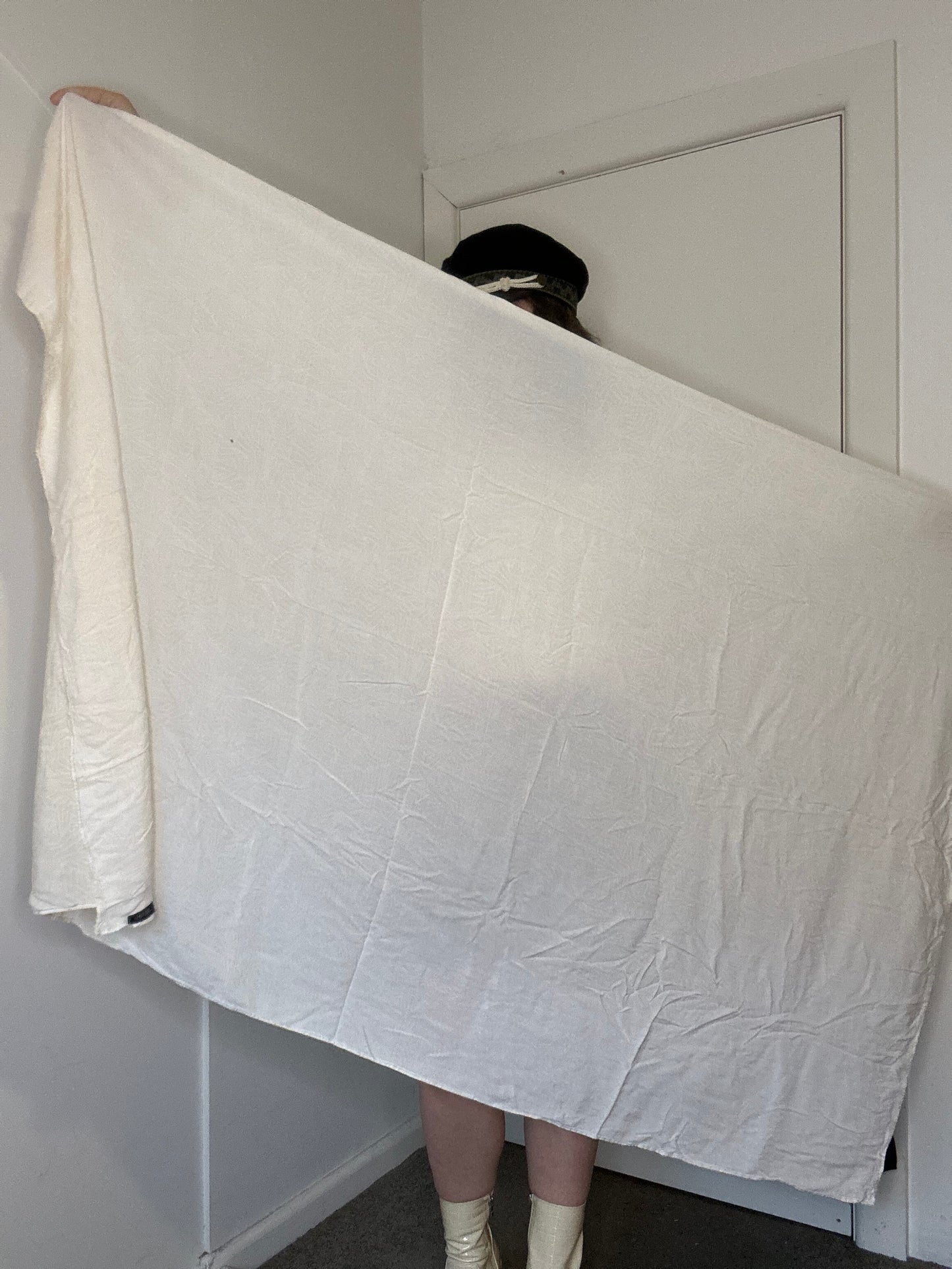 Cream full length scarf