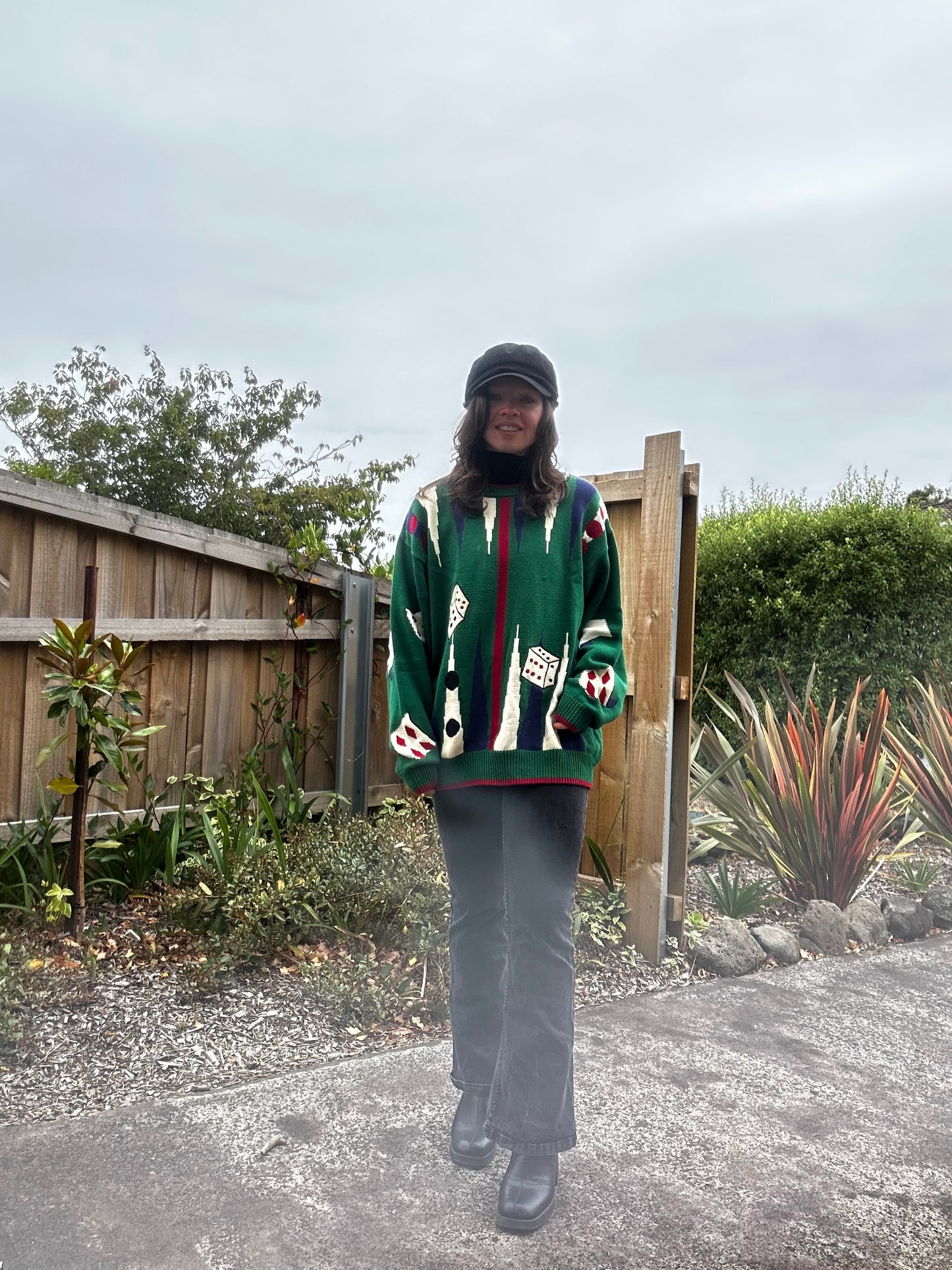 Green 90s style game jumper