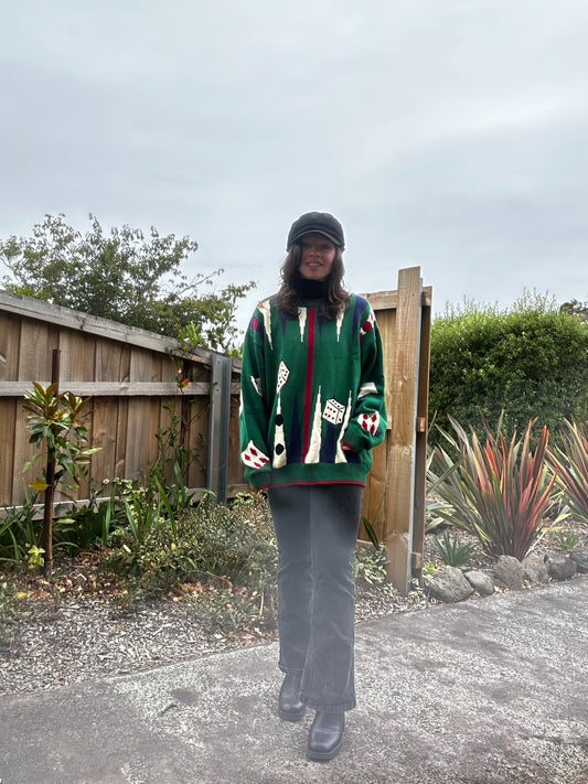 Green 90s style game jumper