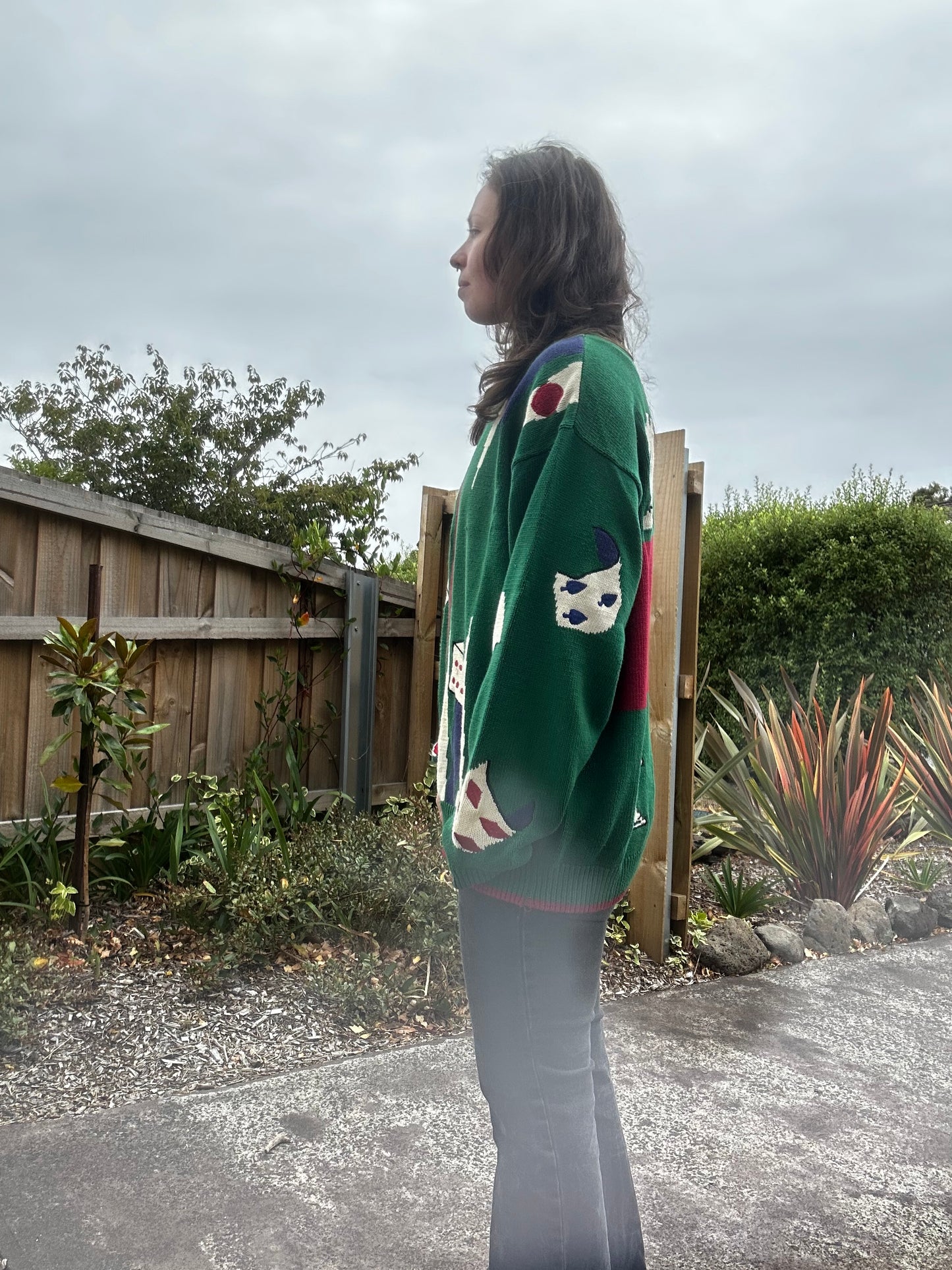 Green 90s style game jumper