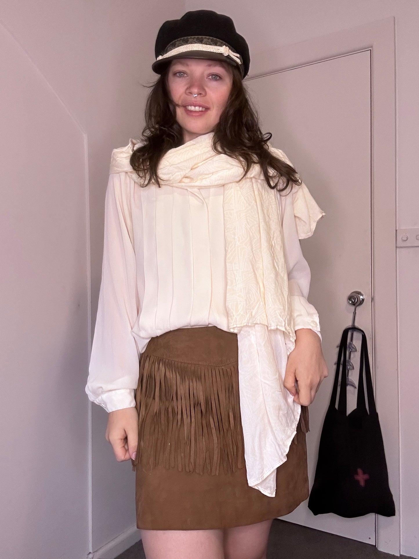 Cream full length scarf