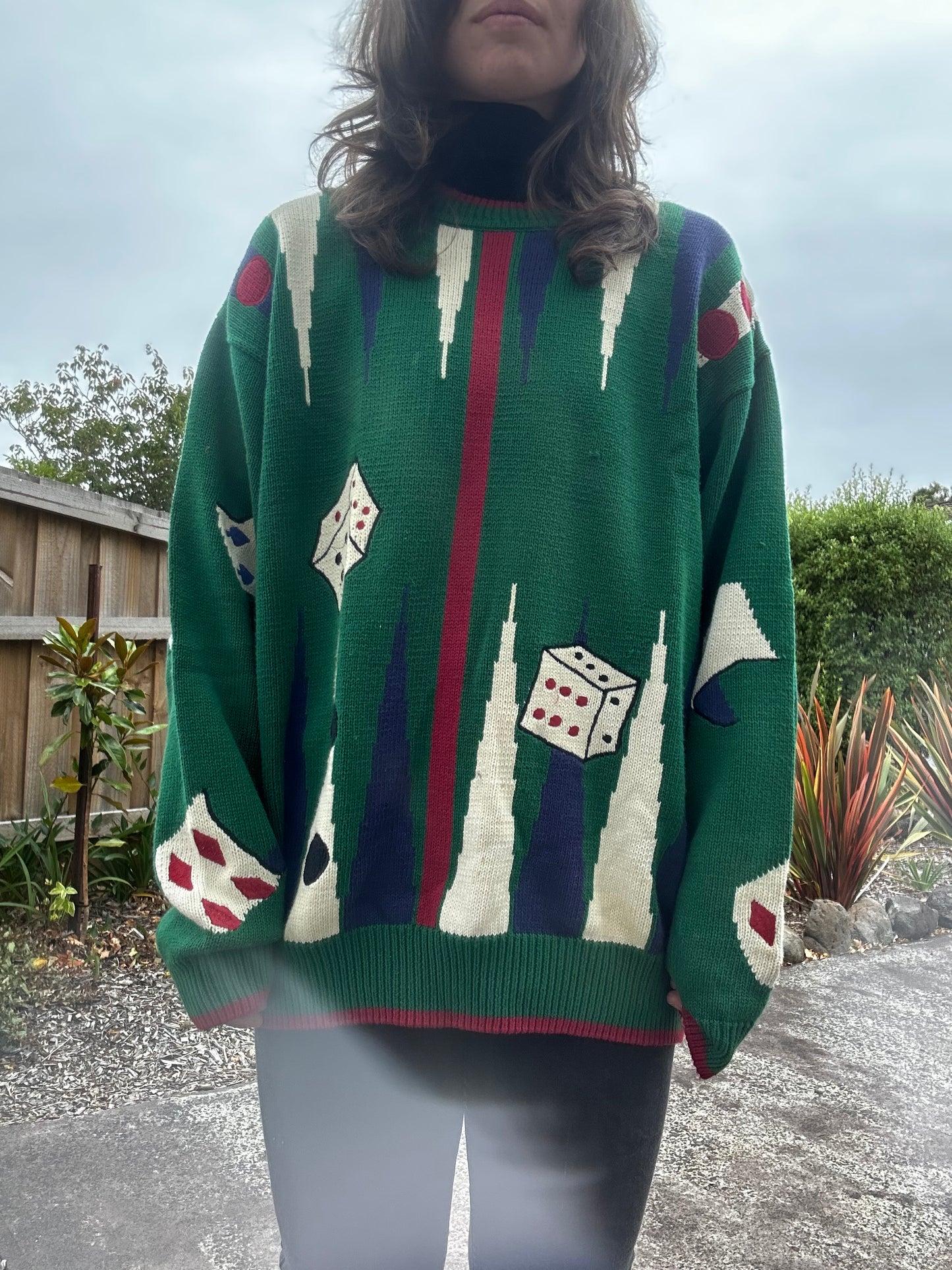 Green 90s style game jumper