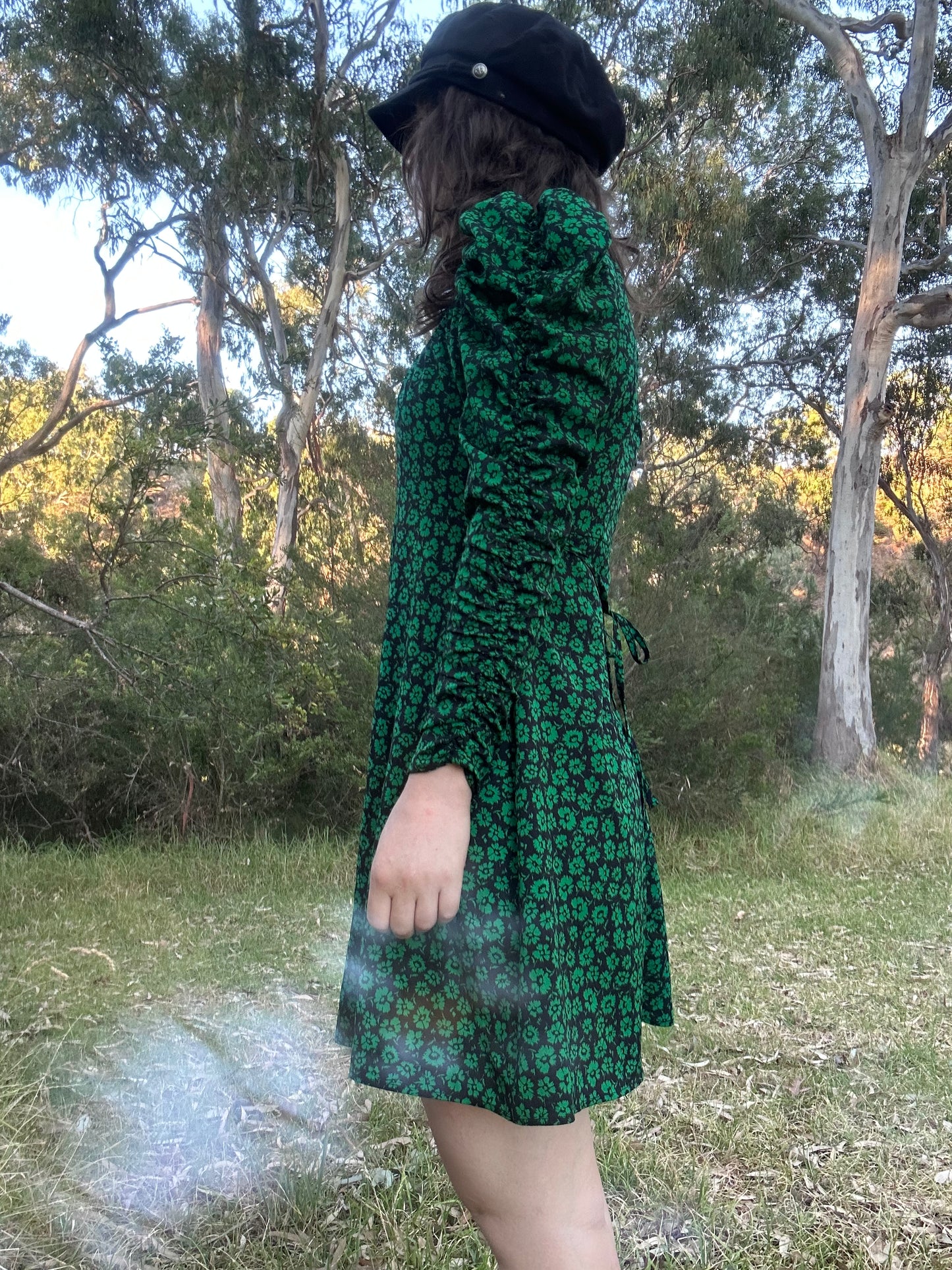 Back and Green 60 style mini dress