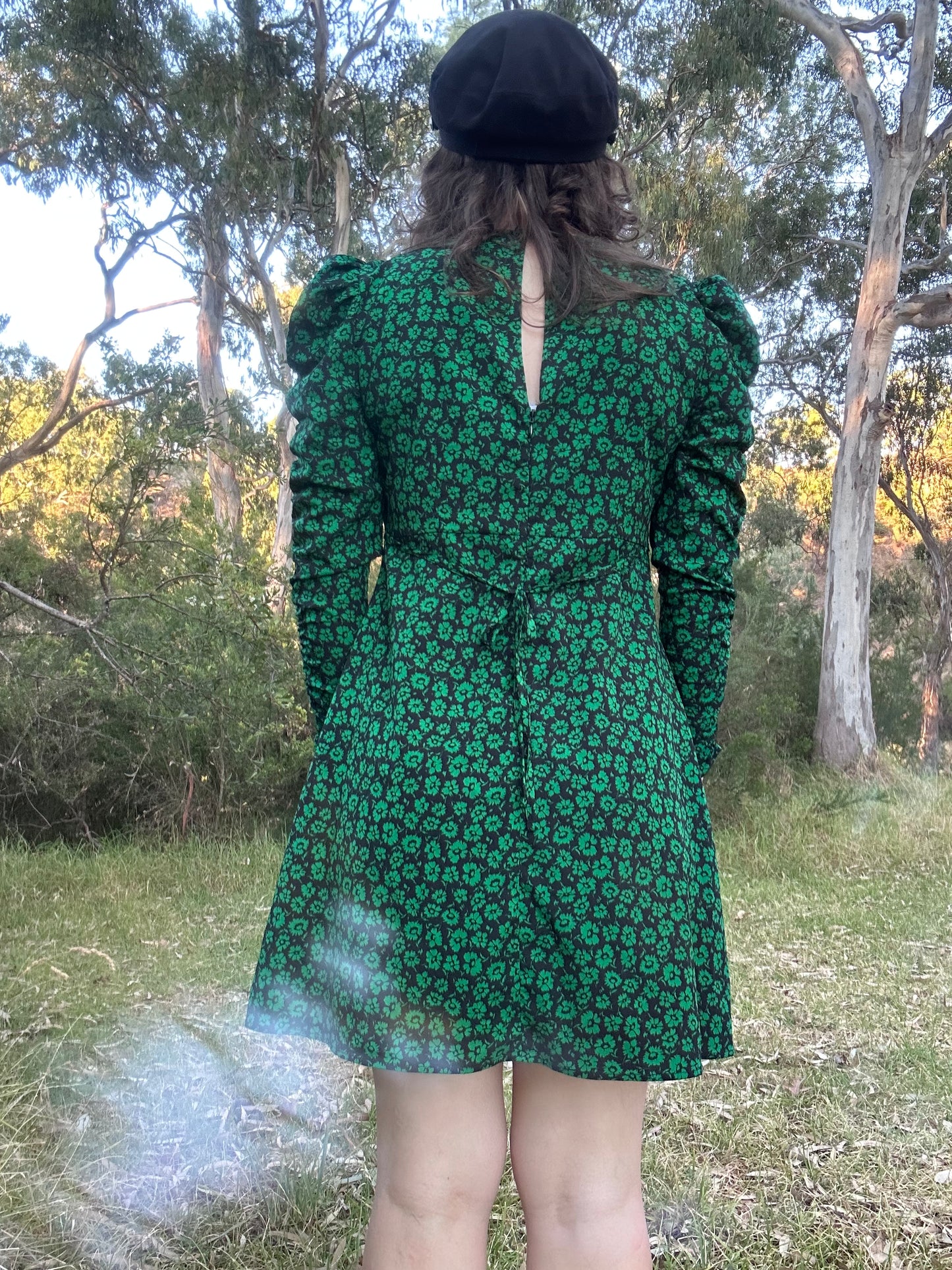 Back and Green 60 style mini dress