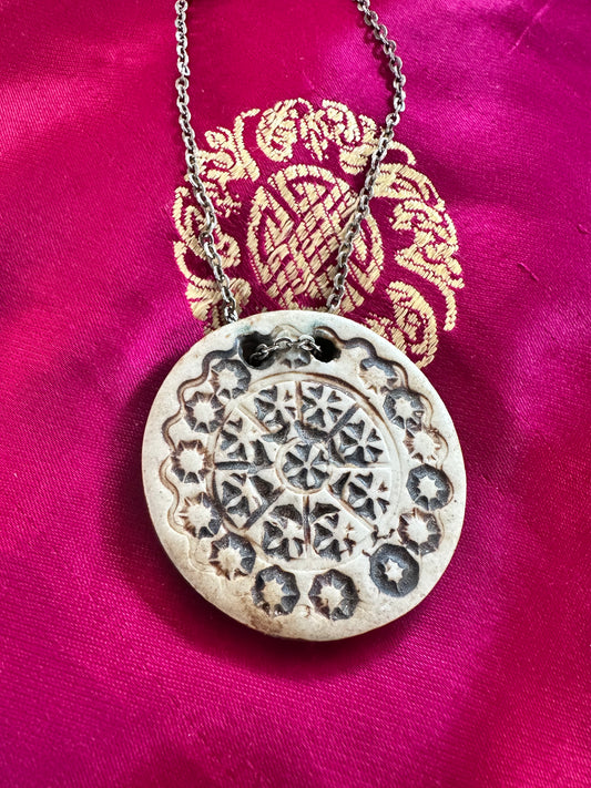 🌞 Handcrafted Boho Clay Pendant