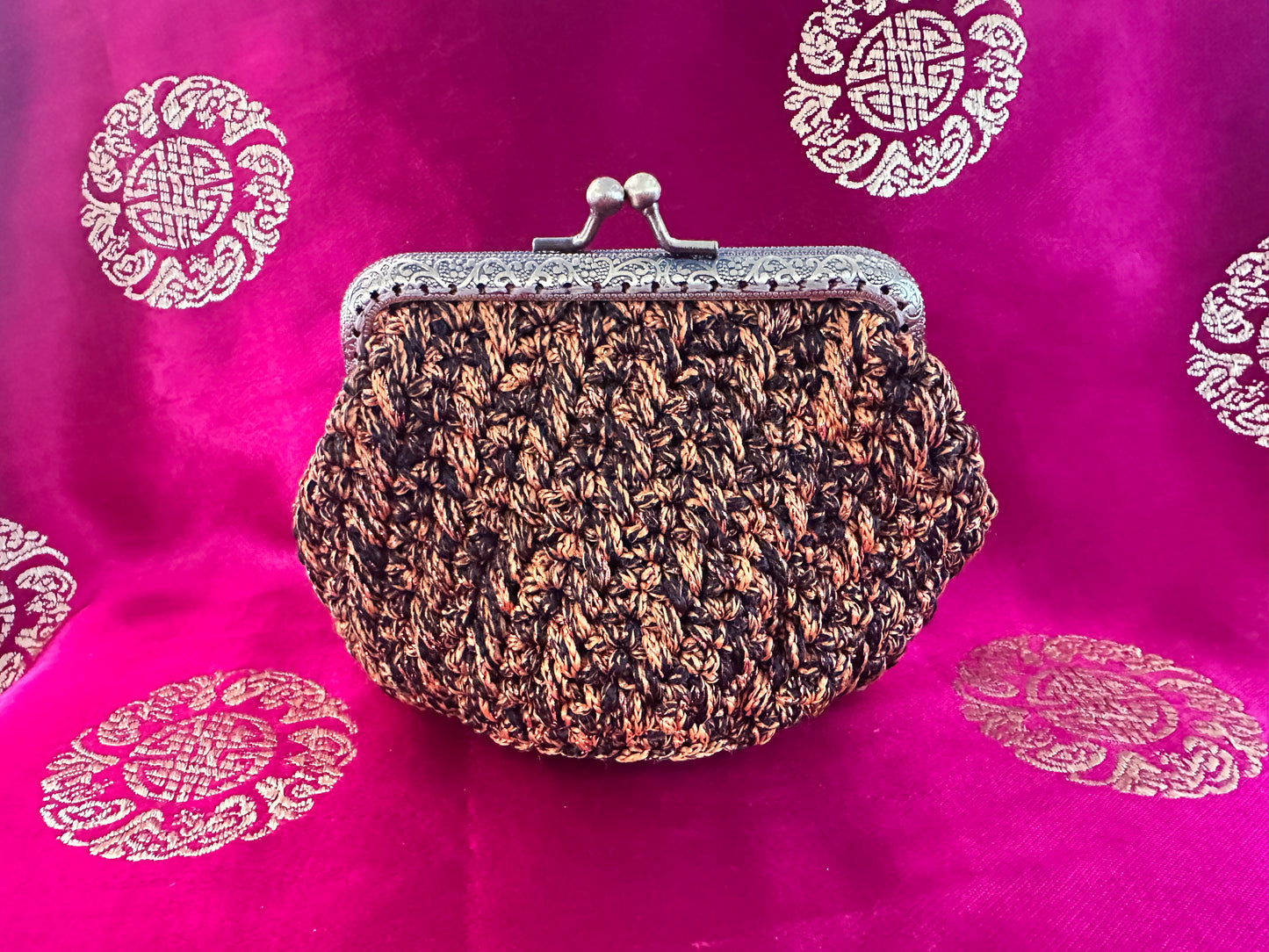 Burnt Orange Woven Evening Purse