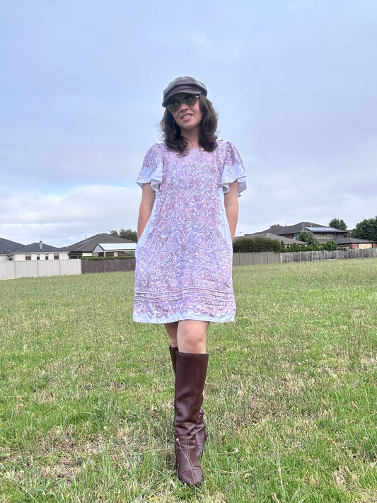White Paisley Pink, Purple Dress