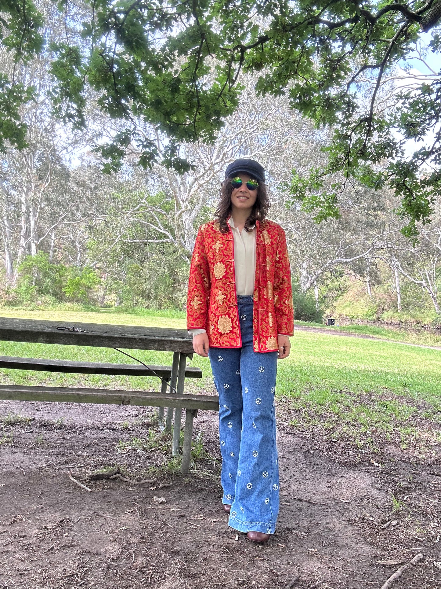 Red & Gold Silk Asian-Style Jacket