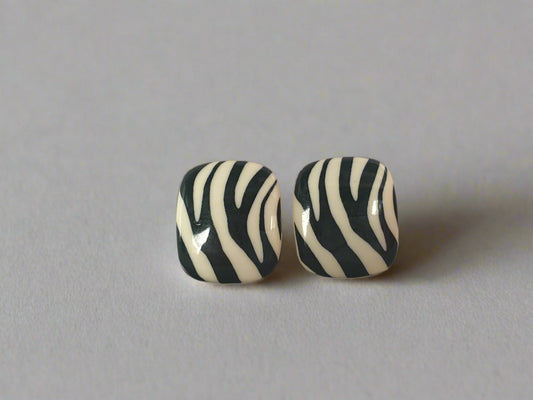 Zebra Stud Earrings