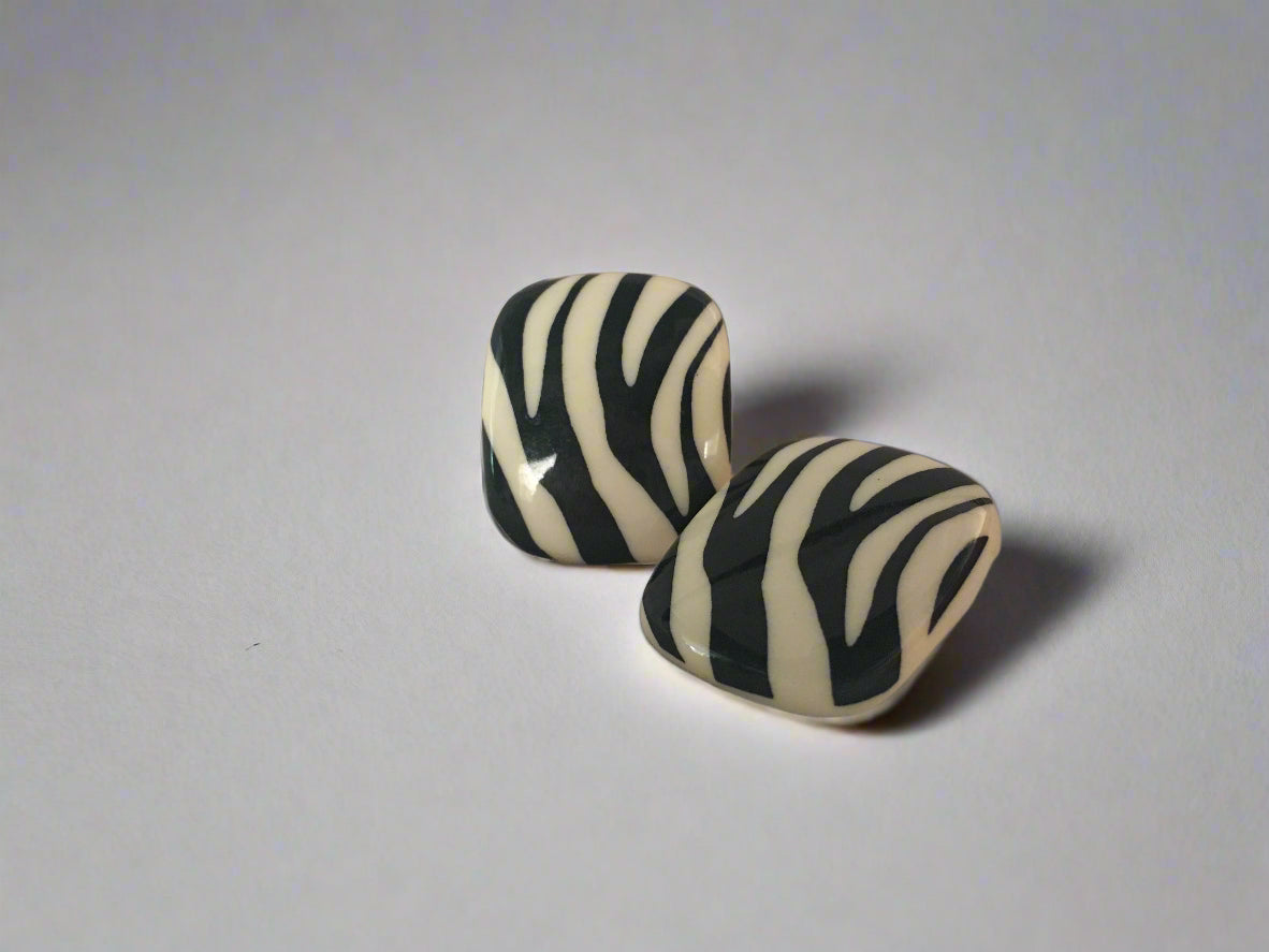 Zebra Stud Earrings