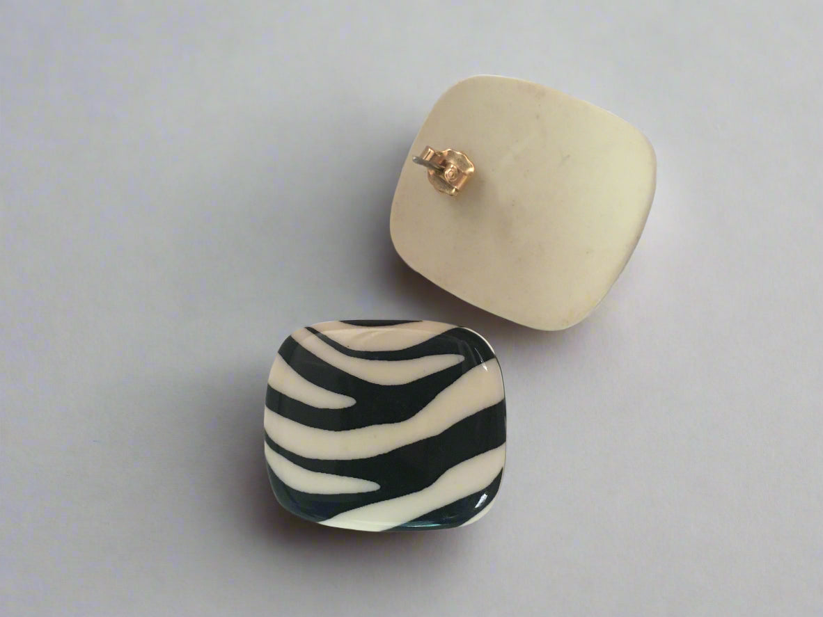 Zebra Stud Earrings