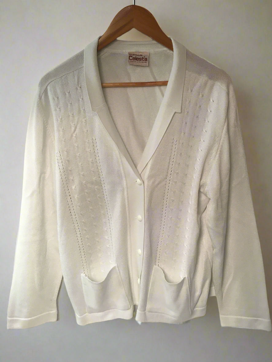 White knitted Vintage Cardigan