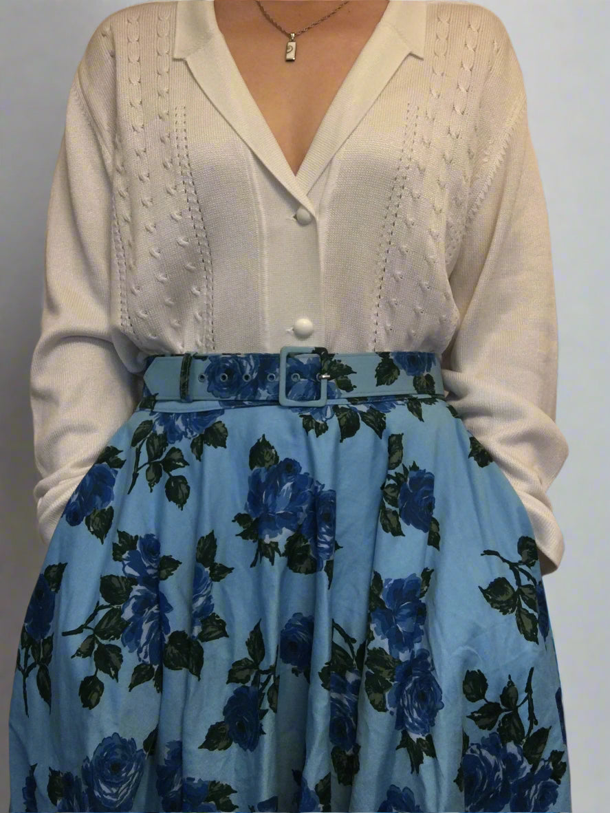 Blue Floral 50s skirt