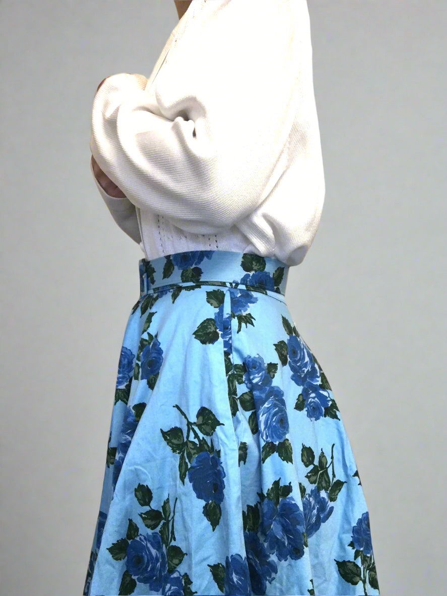 Blue Floral 50s skirt
