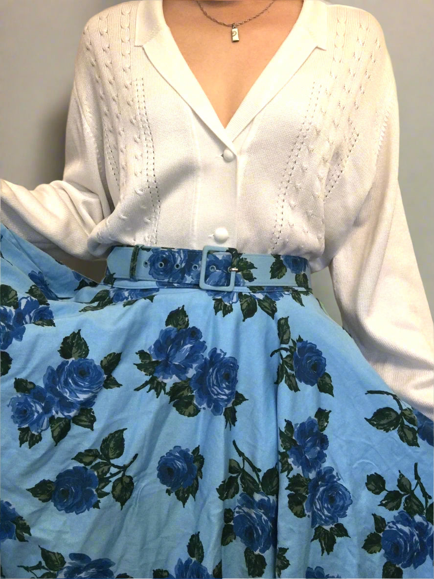 Blue Floral 50s skirt