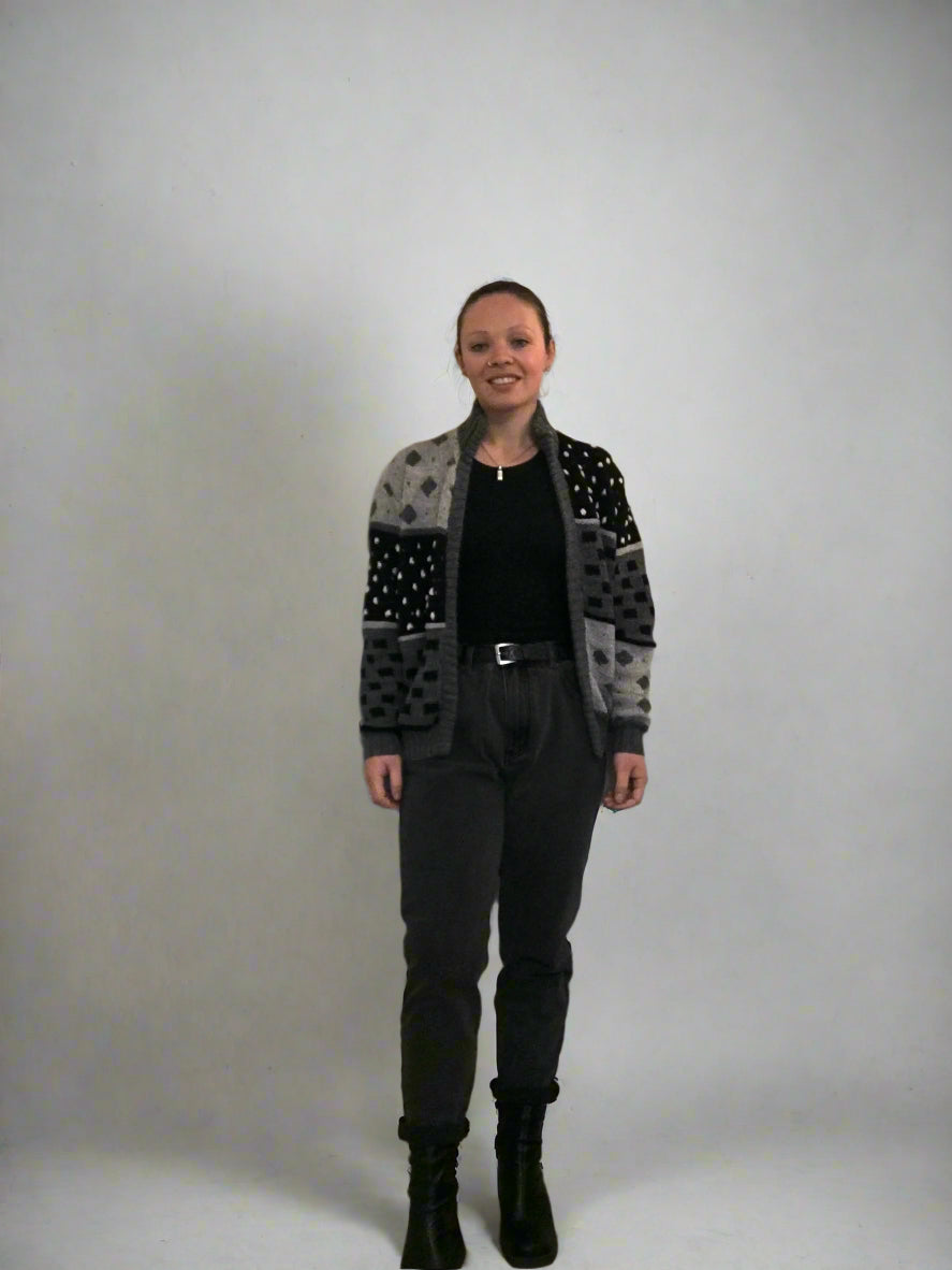 50 shades of black and grey cardigan