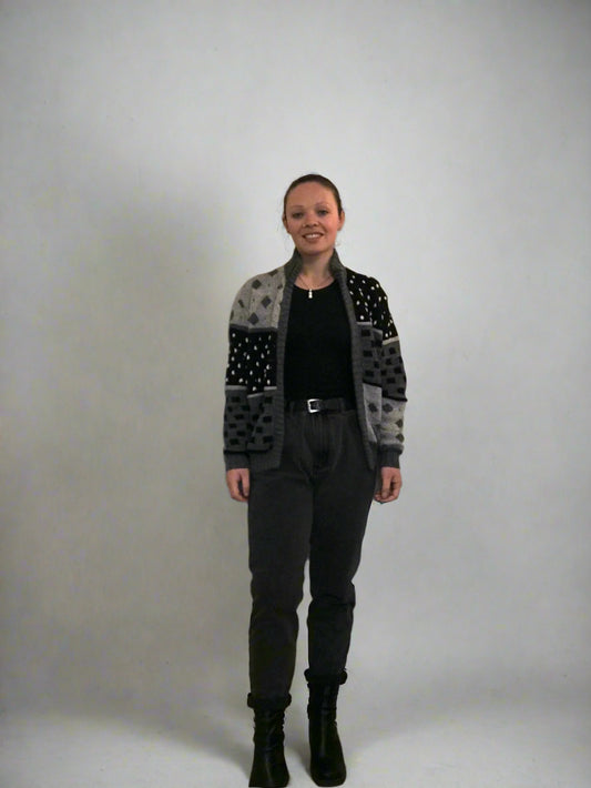 50 shades of black and grey cardigan