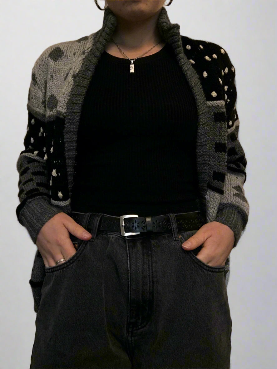 50 shades of black and grey cardigan