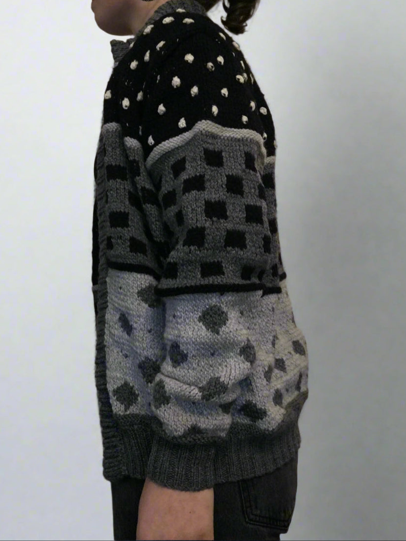50 shades of black and grey cardigan
