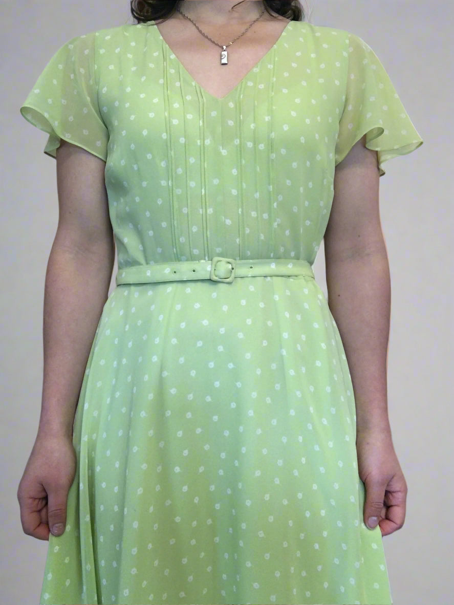 Laura Ashley 50s lime green dress