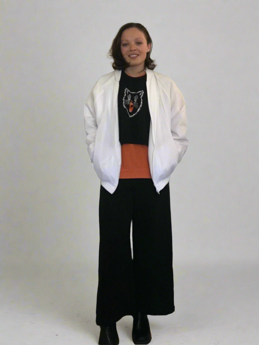 White Vintage (80s) Bomber Jacket