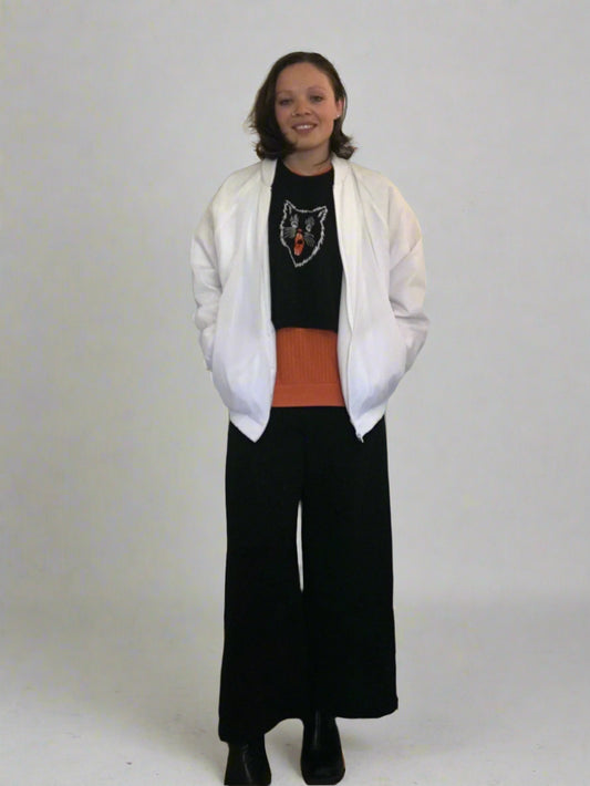 White Vintage (80s) Bomber Jacket