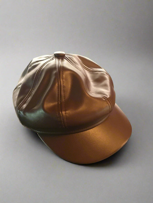 Brown Vinyl Peaky Blinders Cap