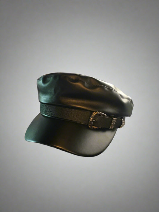 Black Vinyl Train Driver Hat