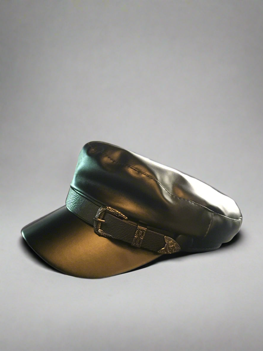 Black Vinyl Train Driver Hat