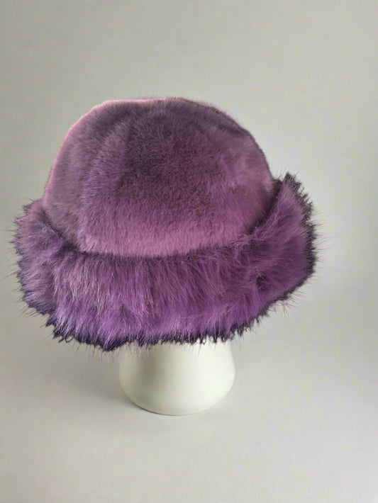 Purple fluffy vintage style hat