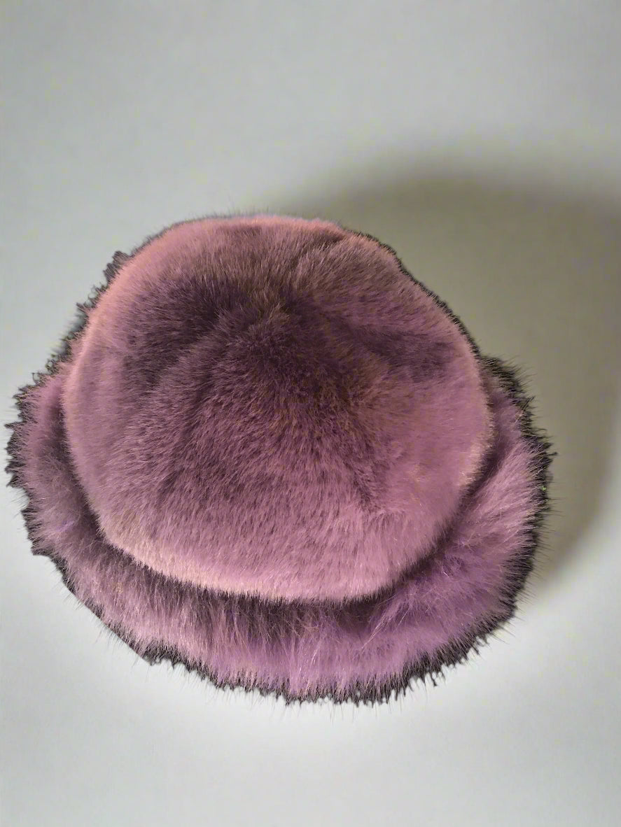 Purple fluffy vintage style hat