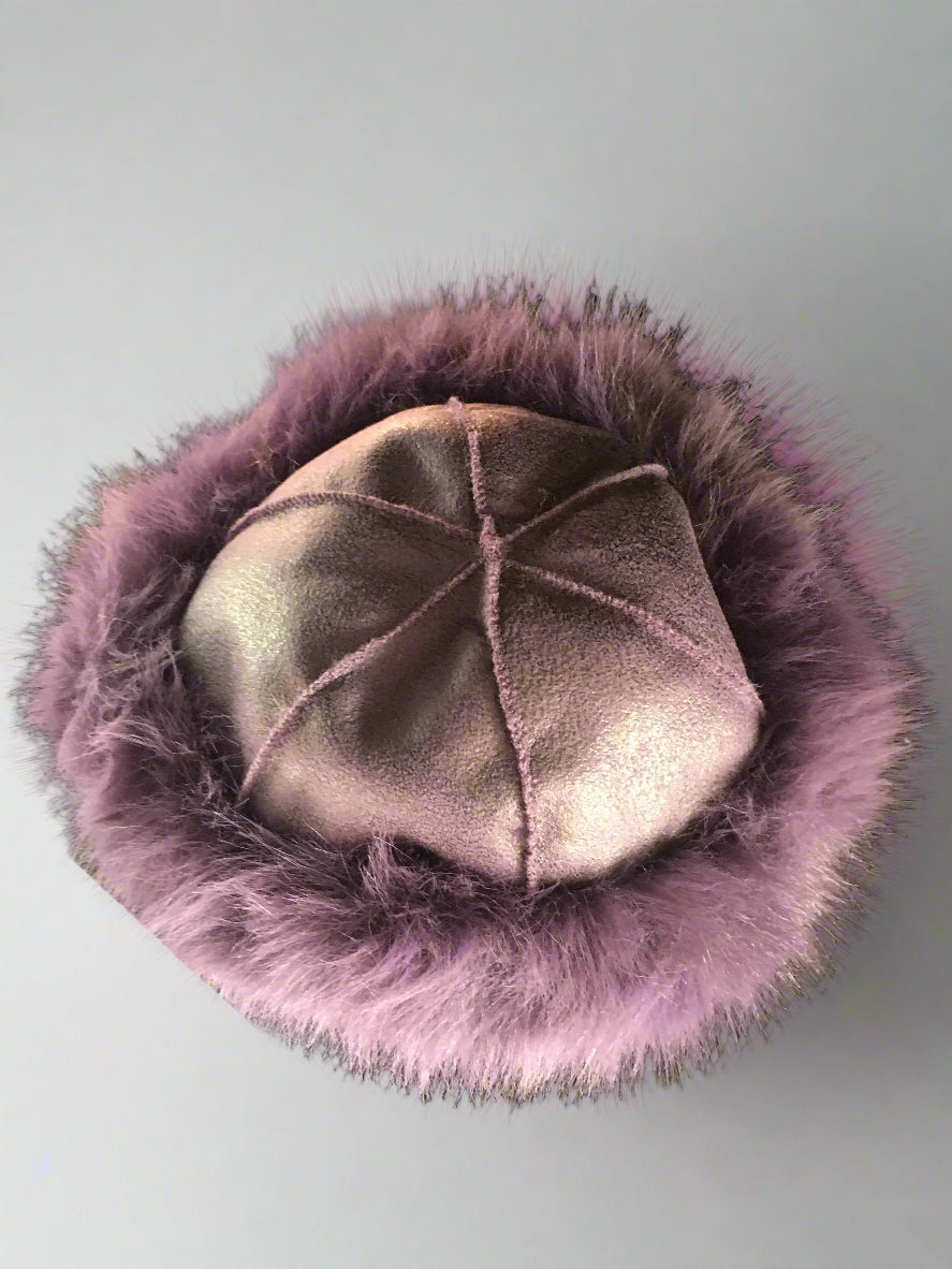 Purple fluffy vintage style hat