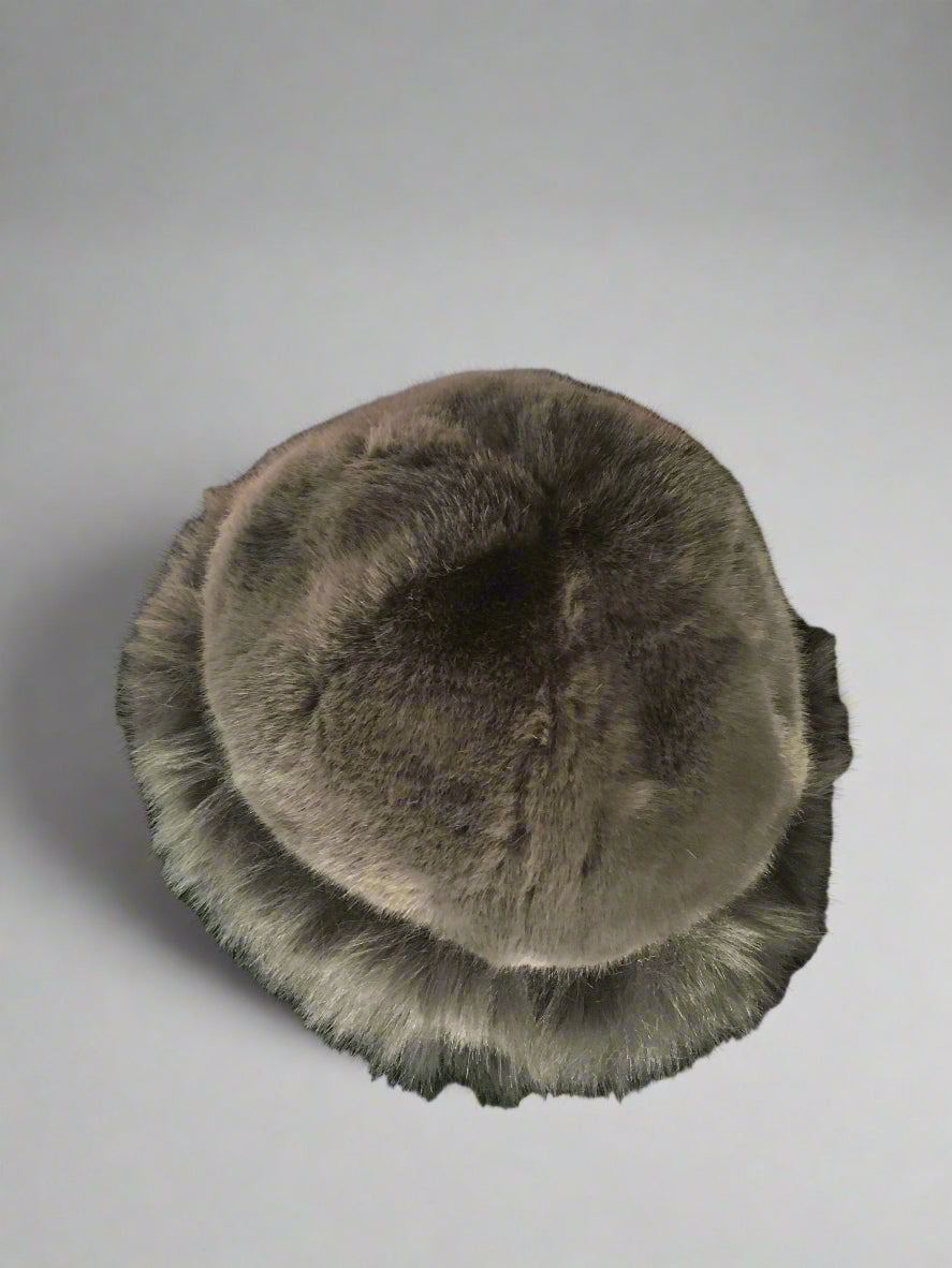 Grey fluffy Vintage Style Hat