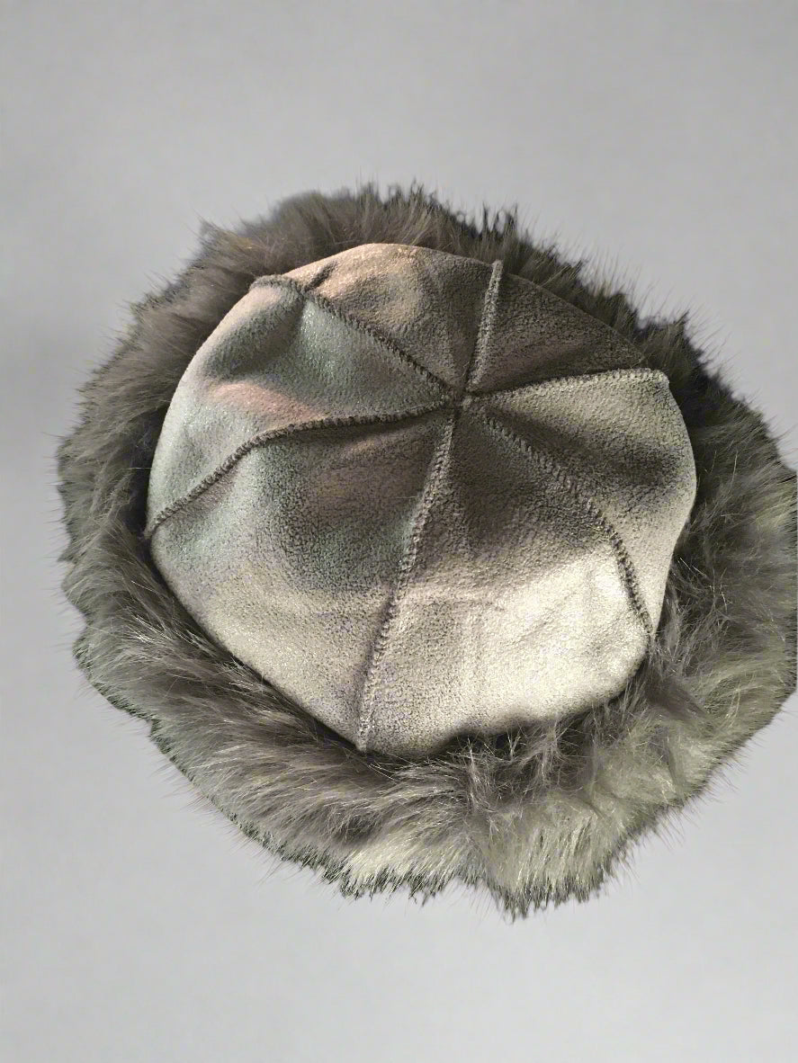 Grey fluffy Vintage Style Hat