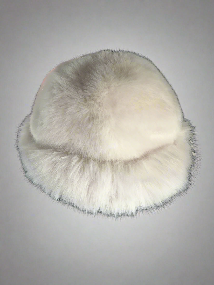 Fluffy White Vintge Style Hat