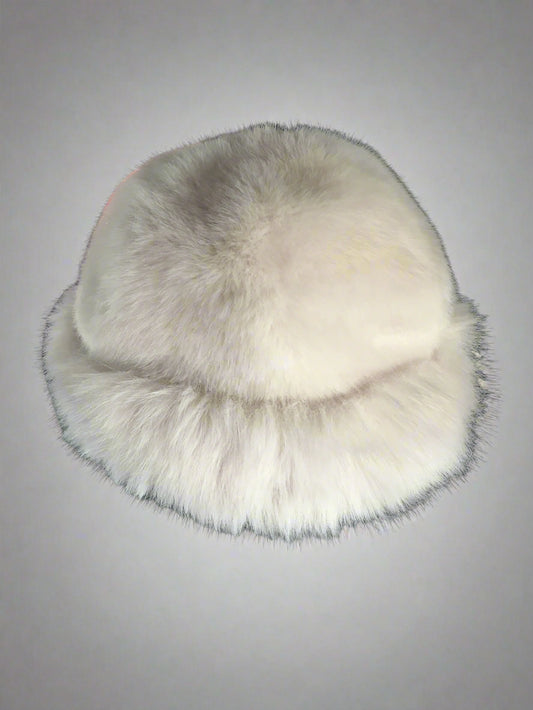 Fluffy White Vintge Style Hat