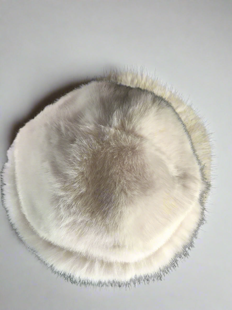 Fluffy White Vintge Style Hat
