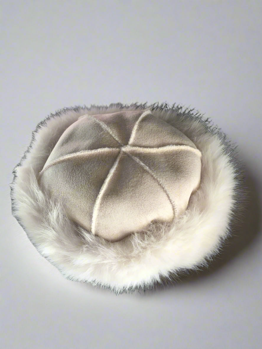 Fluffy White Vintge Style Hat