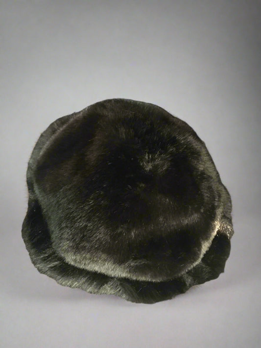 Black Fluffy Vintage Style Hat