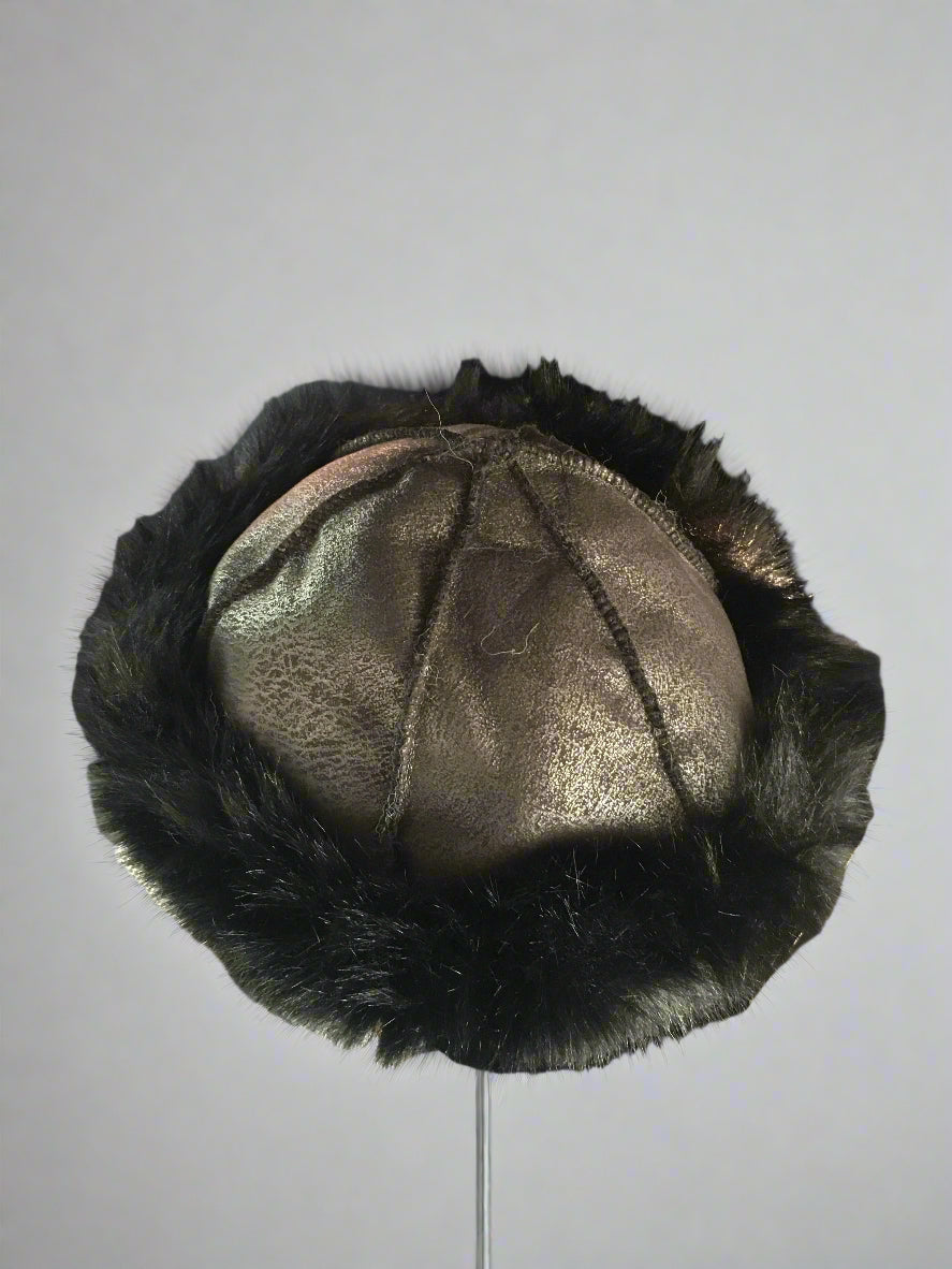Black Fluffy Vintage Style Hat