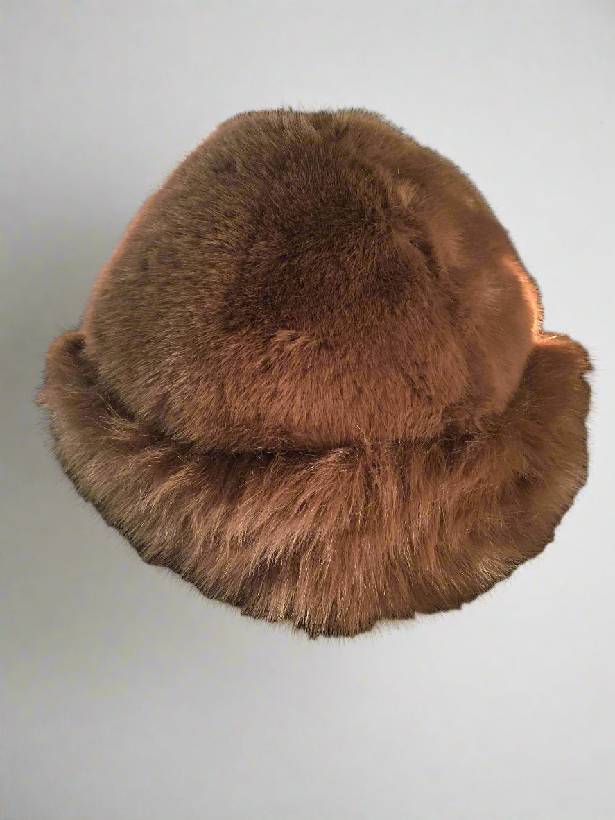 Brown Fluffy Vintage Style Hat