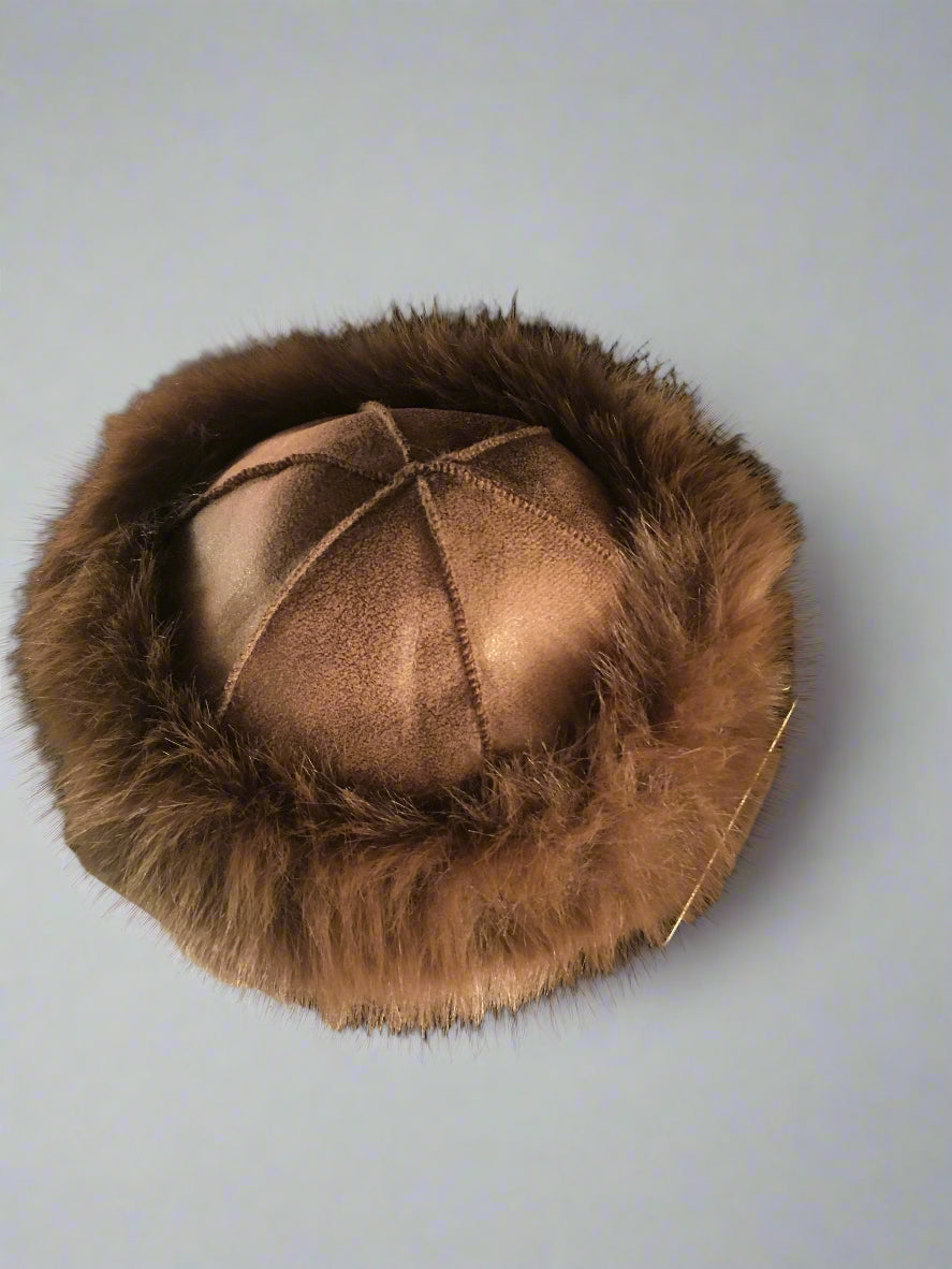 Brown Fluffy Vintage Style Hat