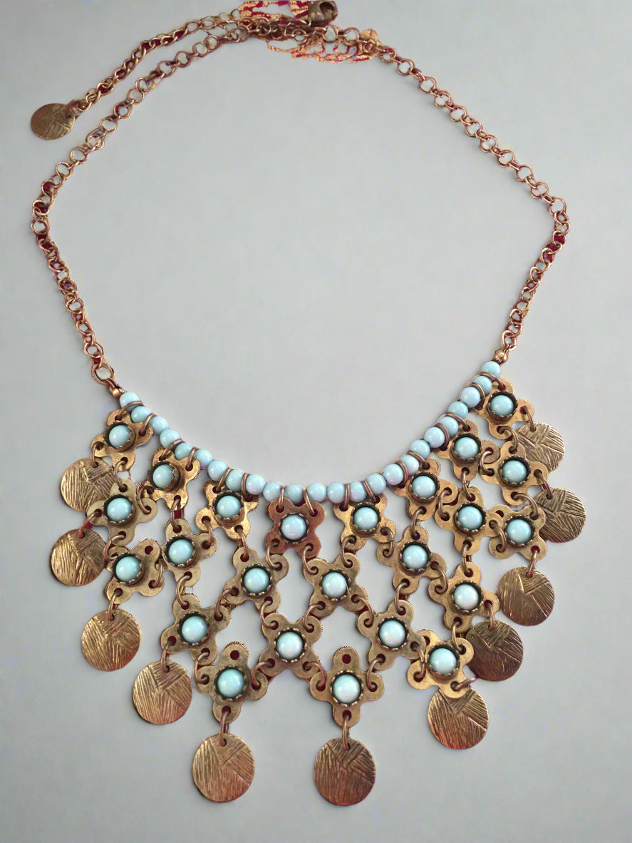 Boho Brass Statement Necklace