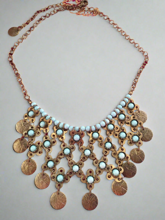 Boho Brass Statement Necklace
