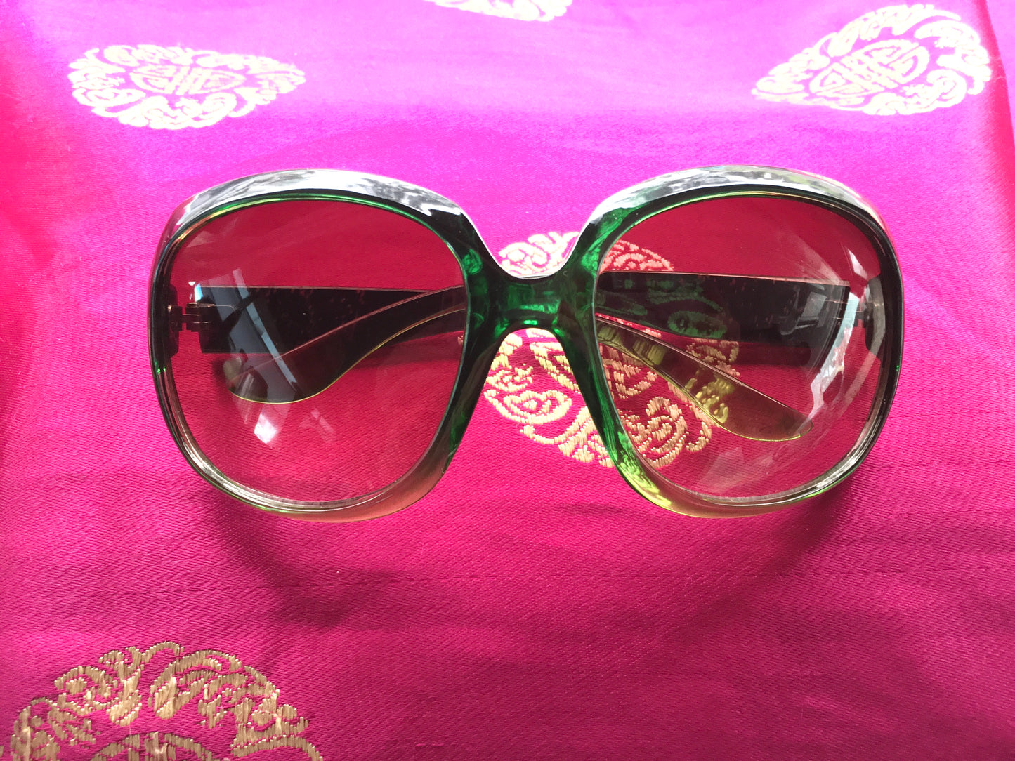 Green 70s Style sunglasses