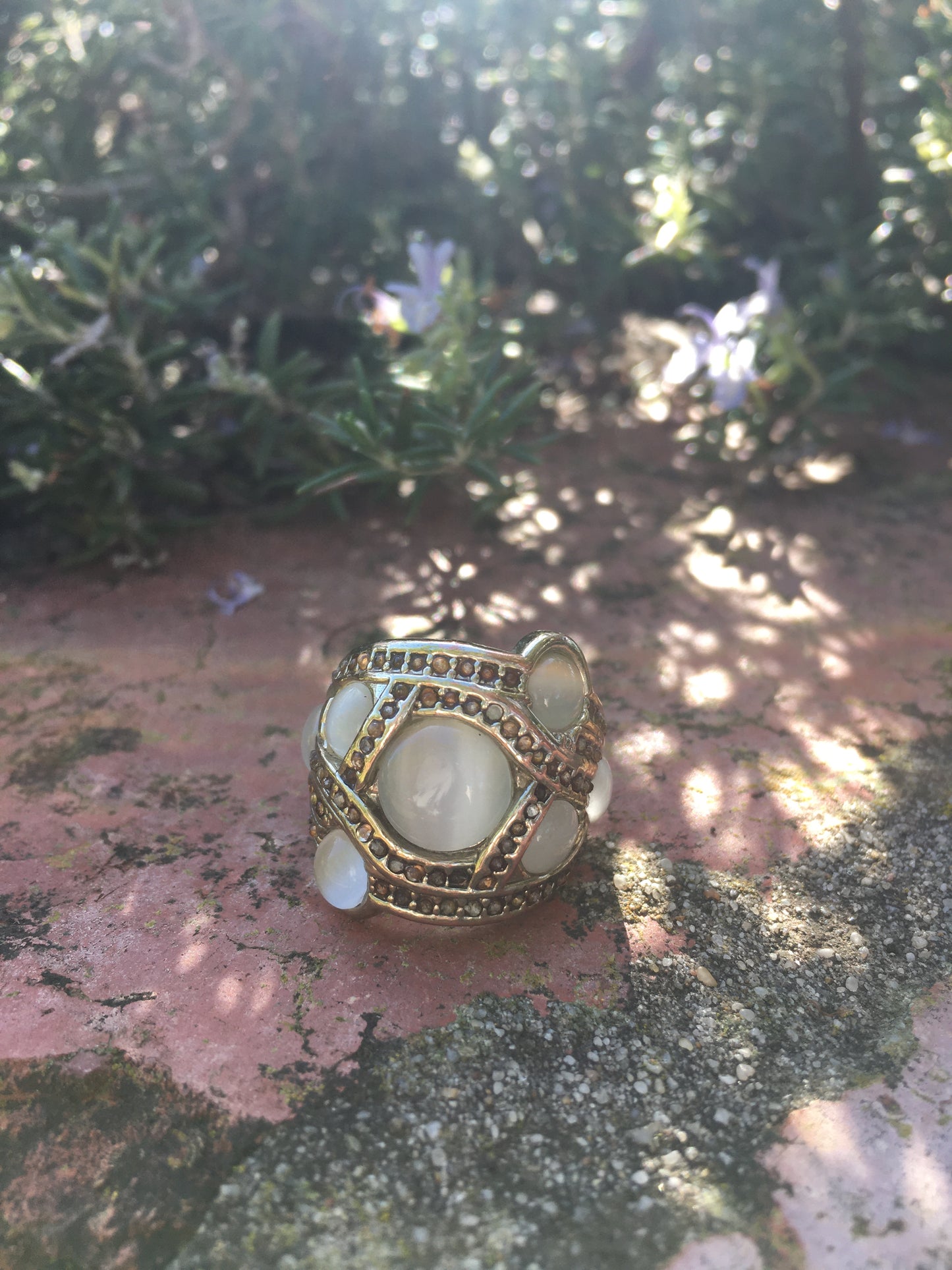 Metal Moon Stone Ring