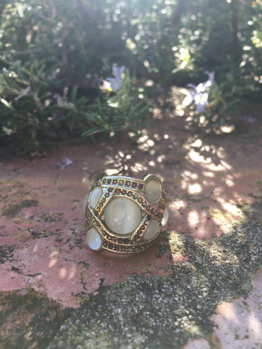Metal Moon Stone Ring