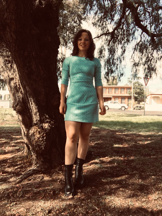 Turquoise 60s Mini Dress