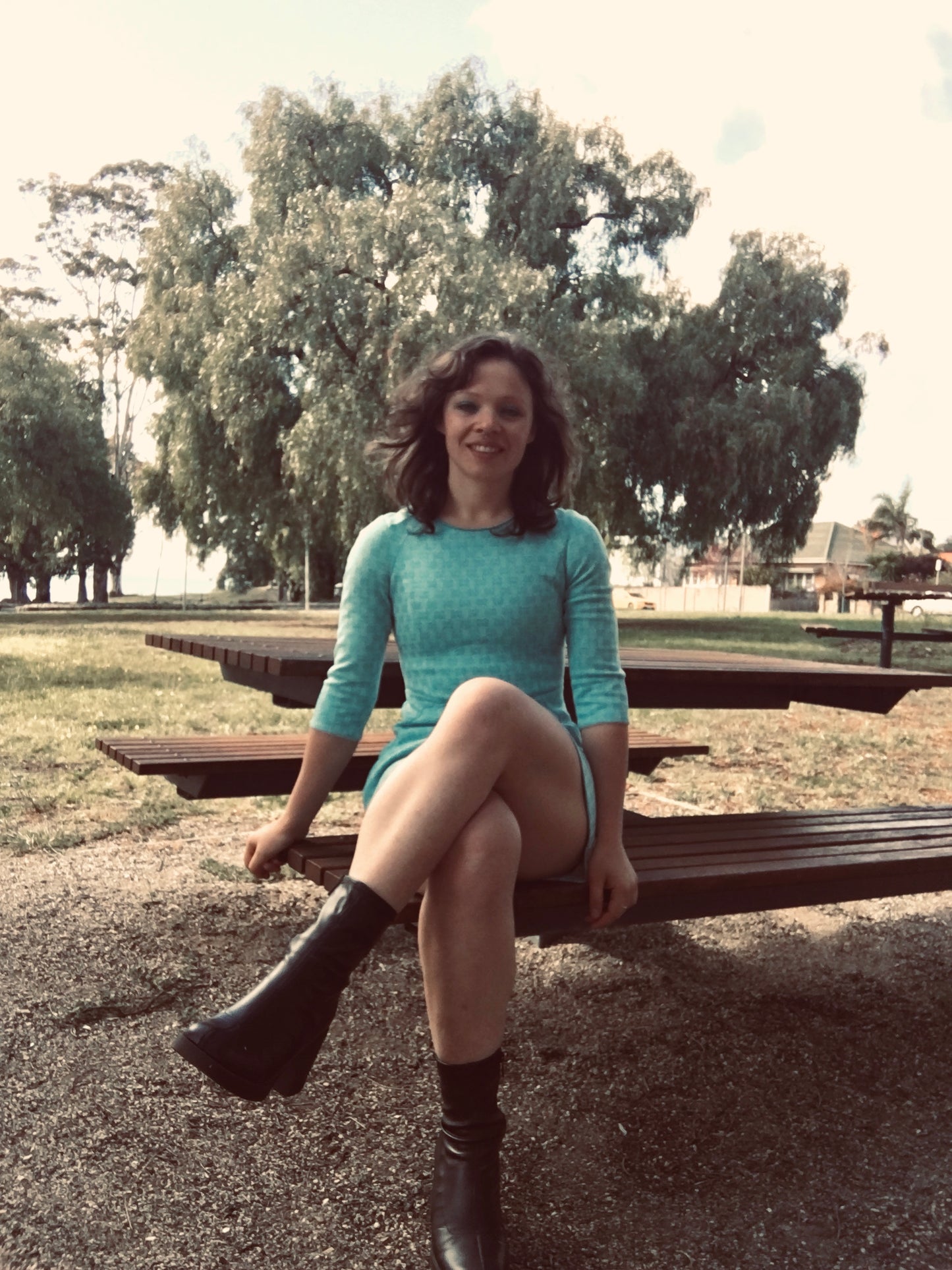 Turquoise 60s Mini Dress