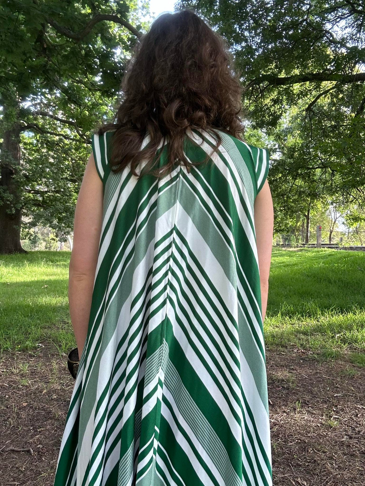 Vintage 1970s Green and white Summer Dress